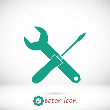 İngiliz anahtarı ve tornavida simgesi