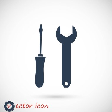 İngiliz anahtarı ve tornavida simgesi