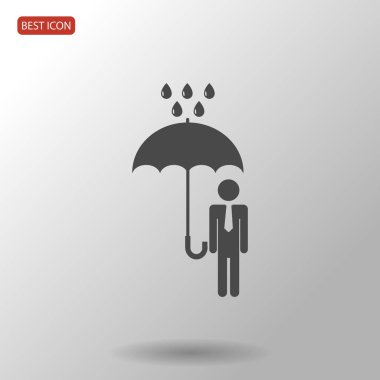 şemsiye yağmur simgesi olan adam