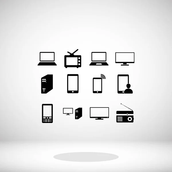 Conjunto de ícones do dispositivo de comunicação —  Vetores de Stock