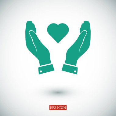 Ellerin simgesinde kalp