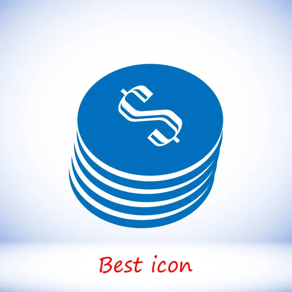 Apilado icono dólares — Vector de stock