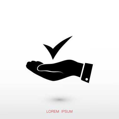 onaylamak ve el simgesi