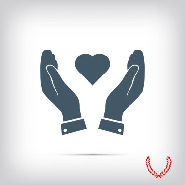 Ellerin simgesinde kalp