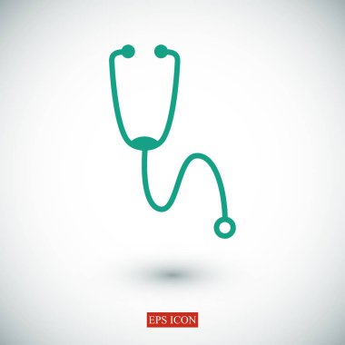 stetoskop düz simgesi