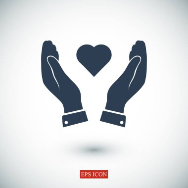 Ellerin simgesinde kalp