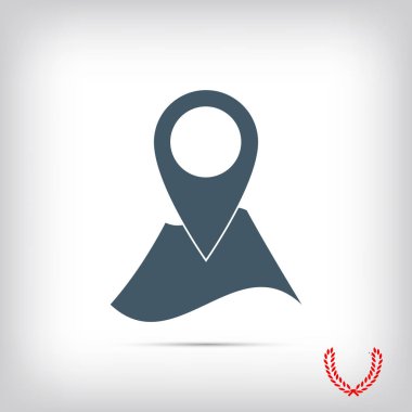 harita simgesi üzerinde toplu iğne