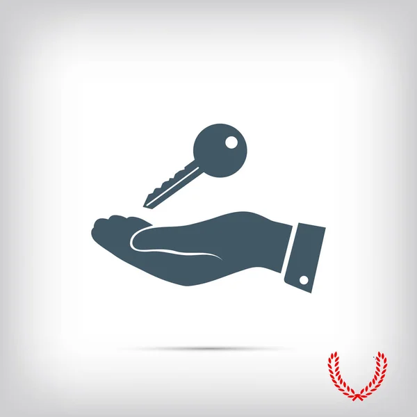 Pictograma do ícone chave na mão —  Vetores de Stock