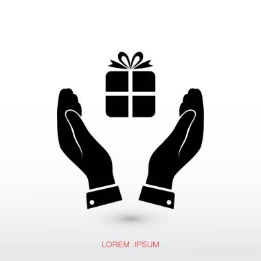 Hediyelik kutu eller simgesini