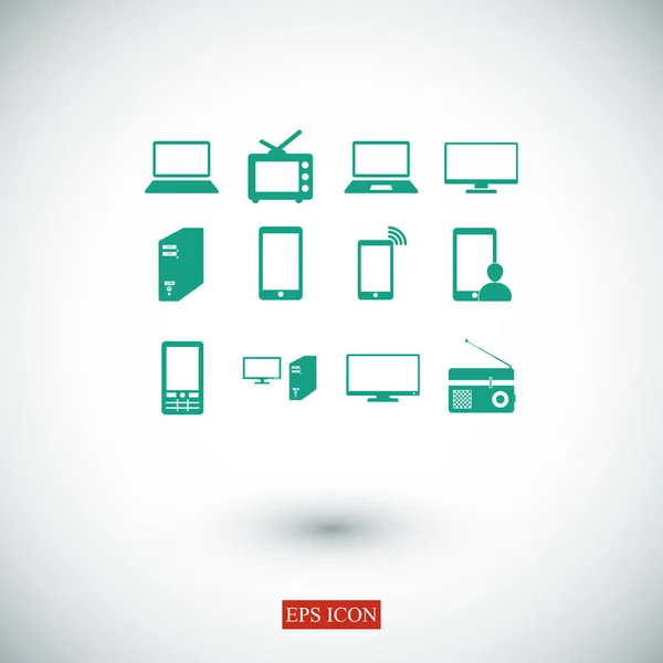 Iconos del dispositivo de comunicación — Vector de stock