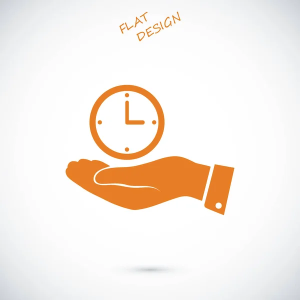 Clock in hand icon — Stock Vector