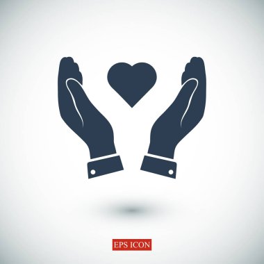 Ellerin simgesinde kalp