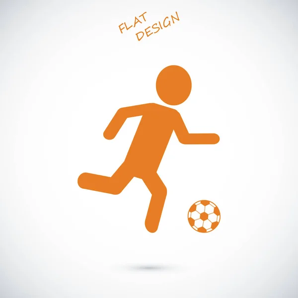 Football, icône de la silhouette du joueur de football — Image vectorielle