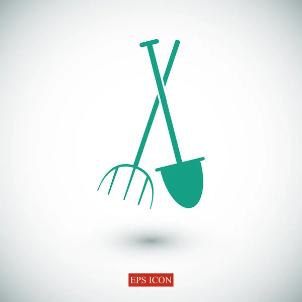 Garden fork, garden shovel icon — Stock Vector