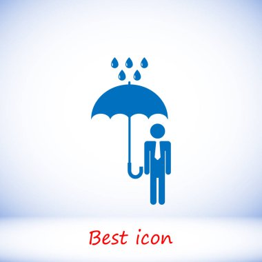 Şemsiye simgesi olan adam