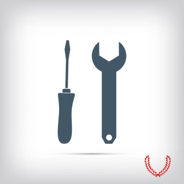İngiliz anahtarı ve tornavida simgesi