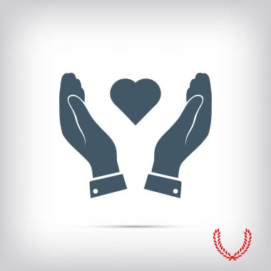 Ellerin simgesinde kalp