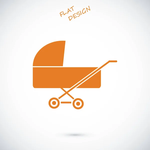 Baby pram pictogram — Stockvector