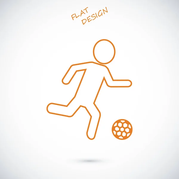 Jugador de fútbol silueta icono — Vector de stock