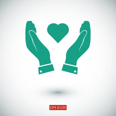 Ellerin simgesinde kalp