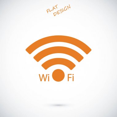 Wi-fi düz simgesi