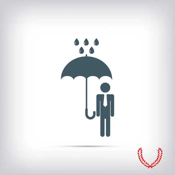 Man with umbrella icon — Stock Vector