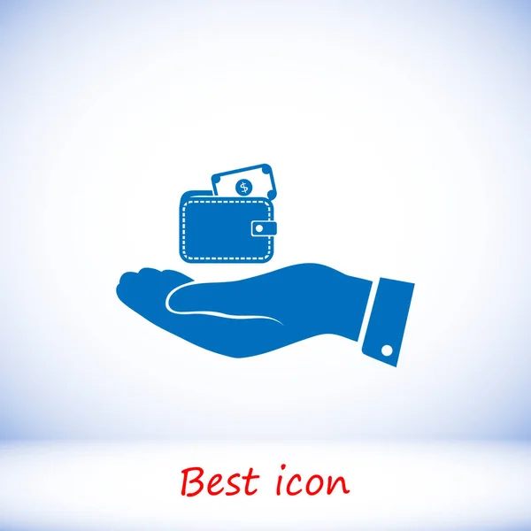 Wallet in hand  icon — Stock Vector