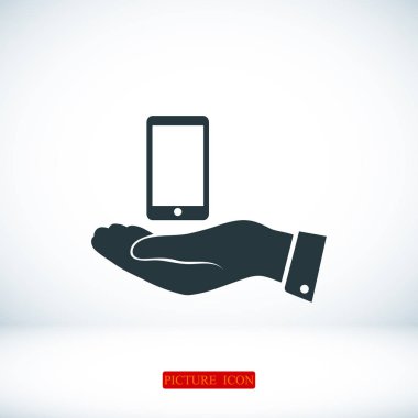 Telefon düz simgesi