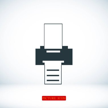 Yazıcı düz simgesi