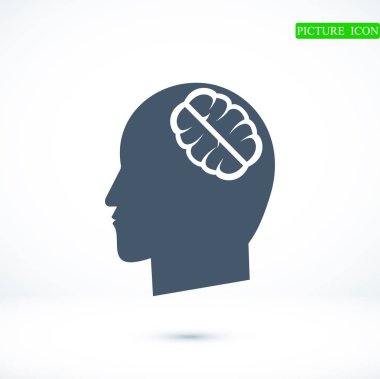 Beyin düz simgesi