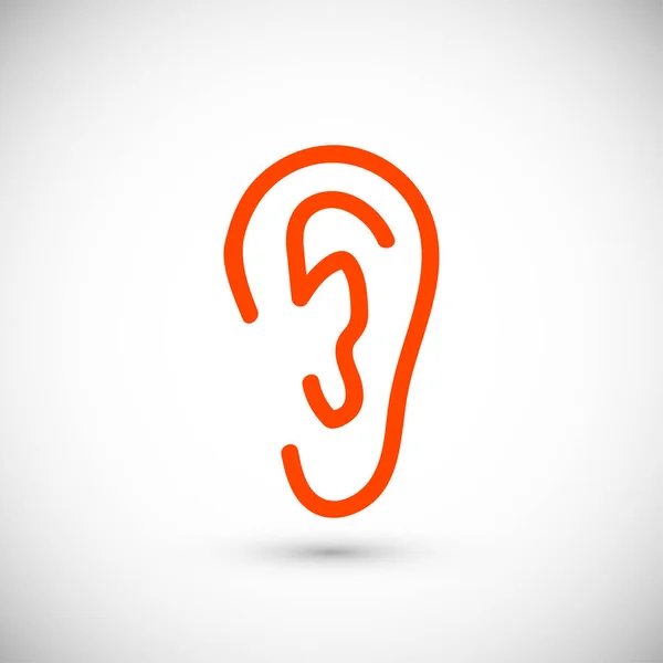Icona piatta dell'orecchio — Vettoriale Stock