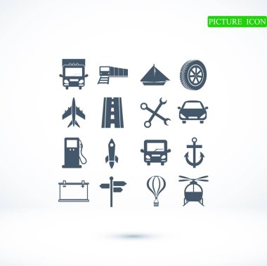 taşıma düz simgeler 