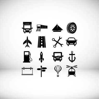 taşıma düz simgeler 