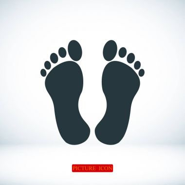ayak izi düz simgesi