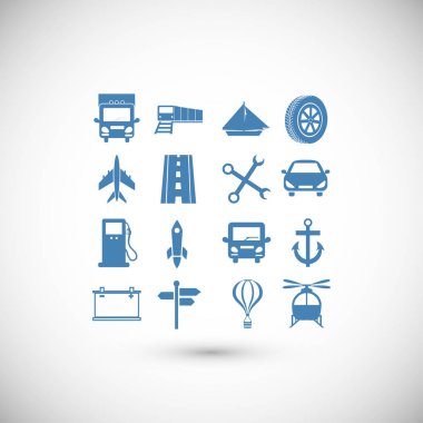 taşıma düz simgeler 