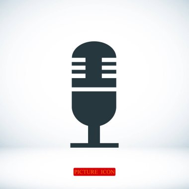 mikrofon düz simgesi