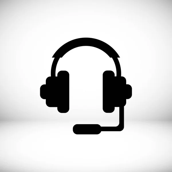 Ακουστικά εικονίδιο επίπεδη — Διανυσματικό Αρχείο