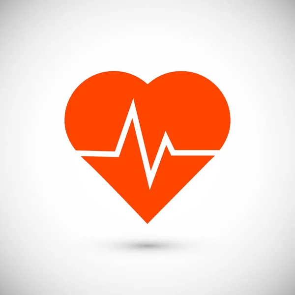 Heartbeat flat ikonen — Stock vektor