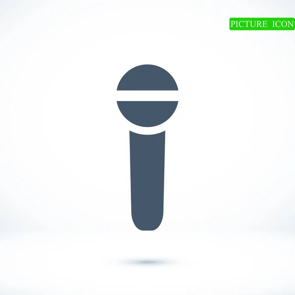 Ícone plana microfone — Vetor de Stock