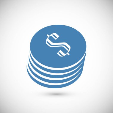 Doları düz simgesi