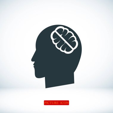 Beyin düz simgesi