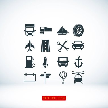 taşıma düz simgeler 