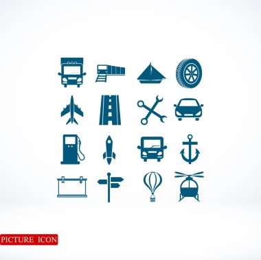 taşıma düz simgeler 