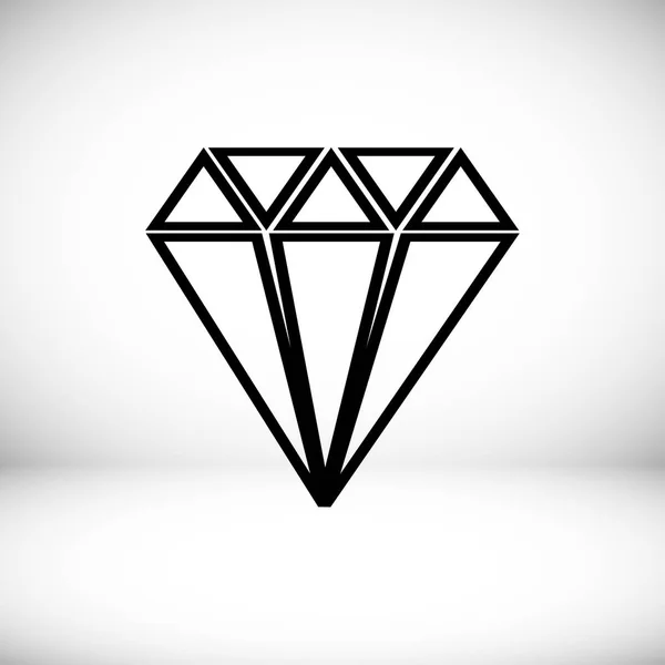 Ícone plano de diamante —  Vetores de Stock