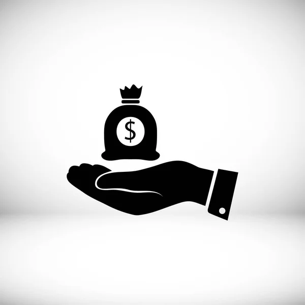 เงินในไอคอนมือ — ภาพเวกเตอร์สต็อก