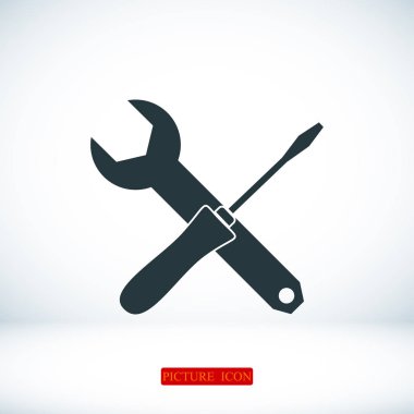İngiliz anahtarı ve tornavida simgesi