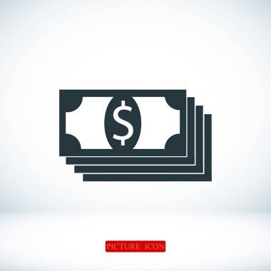 Doları düz simgesi