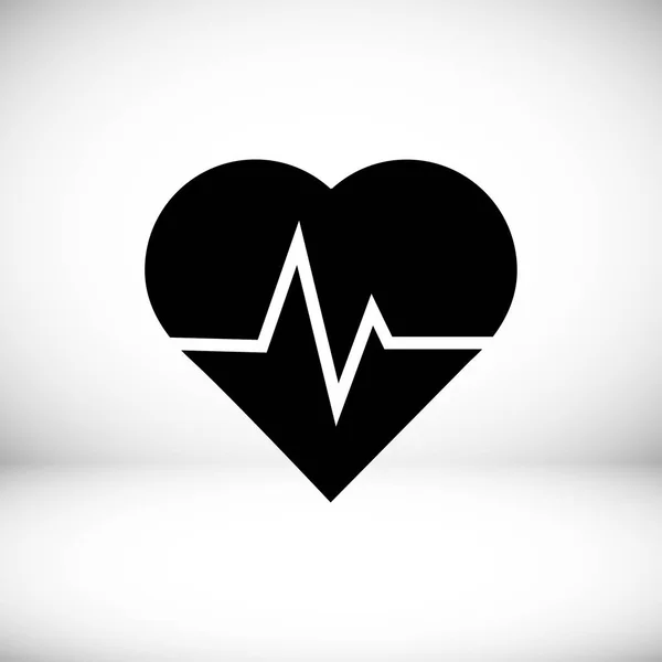 Heartbeat icona piatta — Vettoriale Stock