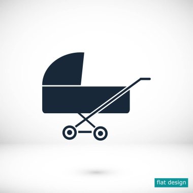 Çocuk arabası düz simgesi