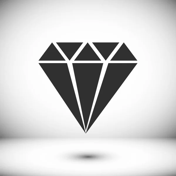 Ícone plano de diamante — Vetor de Stock